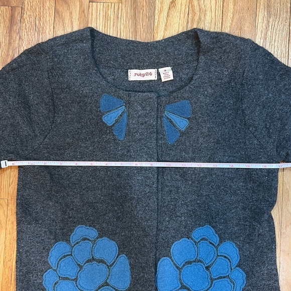 Anthropologie blue & grey merino wool snap jacket - Picture 13 of 14